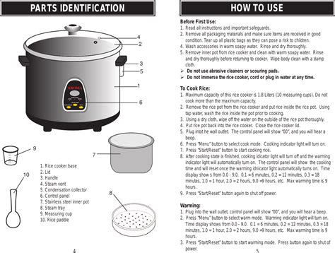 how to use a rice cooker steamer pdf manual